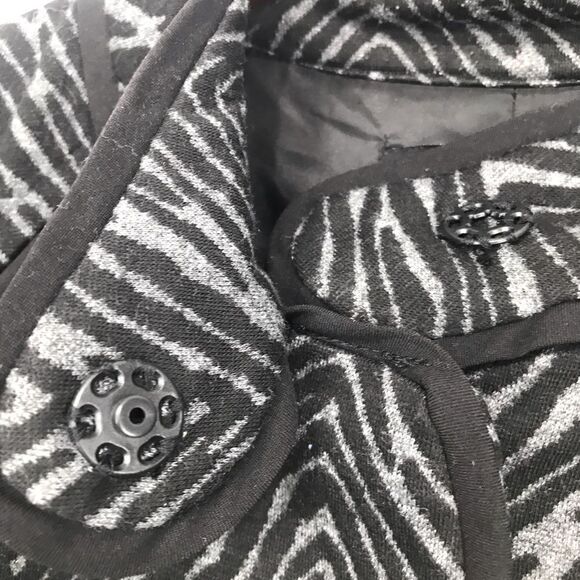 Sandro Sportswear Black Gray Animal Print Sash Waist Blazer Jacket - Picture 14 of 16